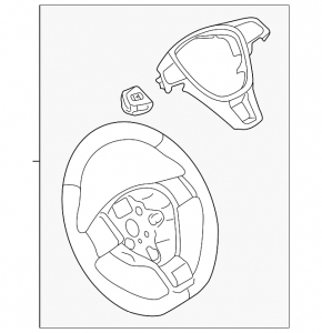 Руль голый VW Golf 15-19 кожа