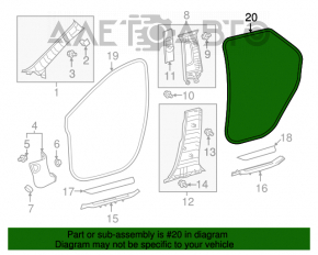 Уплотнитель дверного проема задний правый Lexus RX350 RX450h 16-22