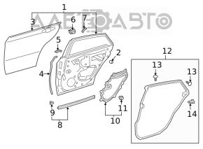 Дверь голая задняя левая Toyota Avalon 19-22