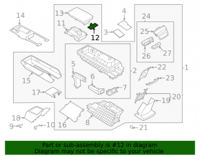 Подлокотник Nissan Ariya 23-26 кожа серая