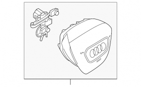Подушка безопасности airbag в руль водительская Audi A6 C8 19-25 черная, под химчистку