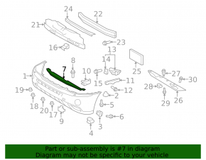 Кронштейн переднего бампера центральный Lexus RX400h 06-08