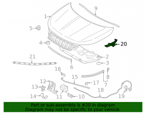 Петля капота правая Mitsubishi Outlander 22-26