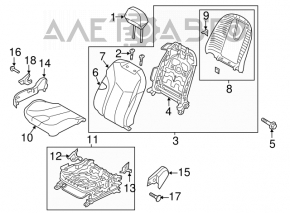 Пассажирское сидение Hyundai Veloster 12-14 без airbag, ткань черн