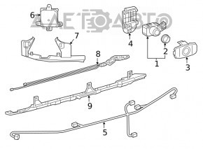 Парктроник переднего бампера внешний Lexus RX350 RX450h 20-22