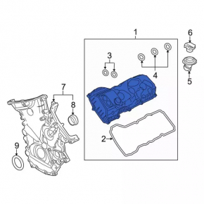Крышка клапаная задняя Ford Explorer 11-19 3.5 T35PDED