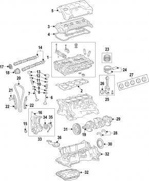 Поршень Toyota Highlander 14-19 2.7 1ARFE