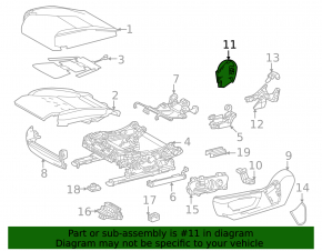 Накладка боковая водительского сидения внутренняя Toyota Highlander 20-26 черная
