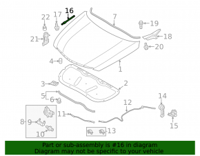 Амортизатор капота левый Hyundai Sonata 11-15
