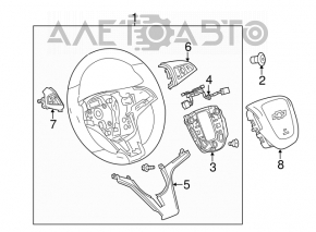 Руль голый Chevrolet Volt 11-15 кожа с графит накладкой, без кнопок, трещины на коже