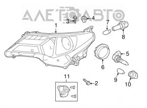 Фара передняя правая Toyota Rav4 13-15 галоген