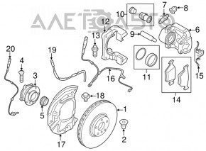 Суппорт в сборе передний левый BMW X5 E70 07-13
