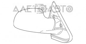 Зеркало боковое левое в сборе Dodge Grand Caravan 01-07, 5 пинов, черное