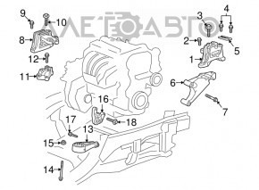 Подушка двигателя правая GMC Terrain 18-23 LYX, LSD FWD