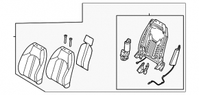 Водительское сидение Hyundai Sonata 20-22 без airbag, электрическое, подогрев, ткань черная