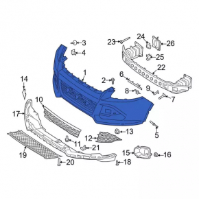 Бампер передний голый Ford Escape MK3 13-16 дорест под парктроники