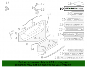 Эмблема надпись FUSION крышки багажника Ford Fusion mk5 19-20
