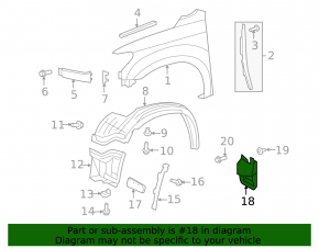 Брызговик передний правый Toyota Sequoia 08-19