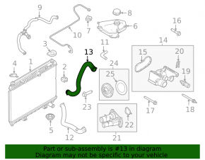 Патрубок охлаждения нижний Ford Fiesta 11-19 1.6