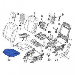 Пассажирское сидение Ford Focus mk3 15-17 рест, без airbag, titanium