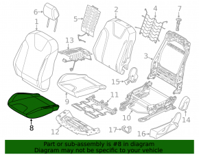 Пассажирское сидение Ford Focus mk3 15-17 рест, без airbag, titanium