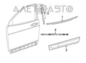 Накладка двери нижняя передняя левая Jeep Cherokee KL 14-23 структура