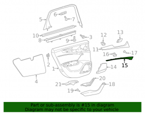Накладка обшивки двери карточки задней правой Audi A6 C8 19-24 хром