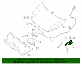 Bucla capotei dreapta Infiniti JX35 QX60 13- nou, neoriginal