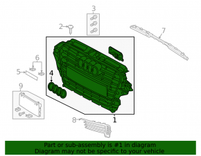 Grila radiator Audi A3 8V 15-16 grafit