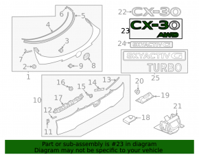Эмблема надпись CX-30-23 AWD двери багажника Mazda CX-30 20-23