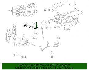 Петля капота правая Lexus GX 03-09