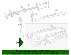 Накладка торпеды боковая правая Toyota Avalon 13-18 черная