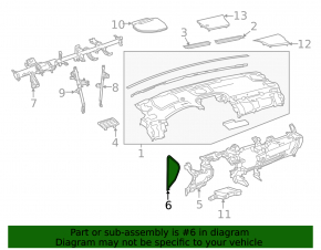 Накладка передней панели боковая правая Lexus NX200t NX300 NX300h 15-21 черная