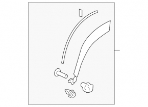 Ornament aripă spate stânga pentru Lexus NX 15-21 pe ușă