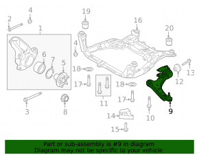 Braț de control stânga față inferior pentru Land Rover Range Rover Evoque 12-18