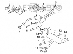 Глушитель задняя часть бочка BMW X5 E70 07-10 4.8