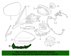 Поворотник зеркала правый BMW X3 G45 25-26