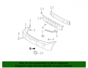 Заглушка буксировочного крюка переднего бампера правая Lexus RX300 RX330 RX350 04-09