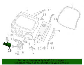 Ручка двери багажника салонная Acura MDX 14-20 под кнопку