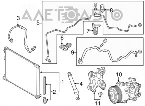Conductă de aer condiționat condensator-compresor Lexus NX200t NX300 15-21