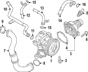 Корпус термостата Volvo XC60 22-26 B5, B6