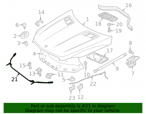 Трос открытия замка капота Mercedes W166 ML/GLE 12-19