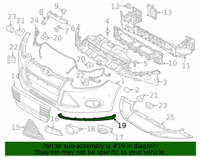 Buza bara de protecție față stânga Ford Focus mk3 11-14 pre-restilizare