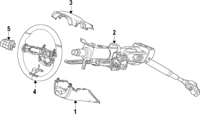 Butoane de control volan stânga pentru Honda Civic XI FE/FL 22-26
