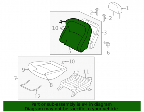 Пассажирское сидение Mitsubishi Outlander 14-18 дорест с airbag, механич, кожа черн