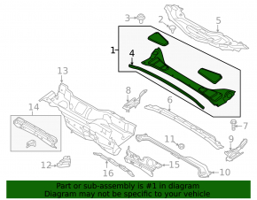 Решетка дворников пластик Ford Focus mk3 11-18