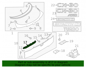 Планка подсветки номера двери багажника Mazda CX-30 20-23 под кнопку и камеру