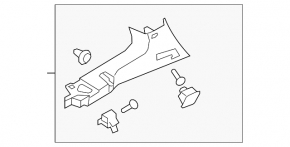 Накладка задней стойки левая Subaru Forester 08-13 SH серая