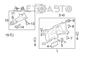 Накладка задней стойки левая Subaru Forester 08-13 SH серая