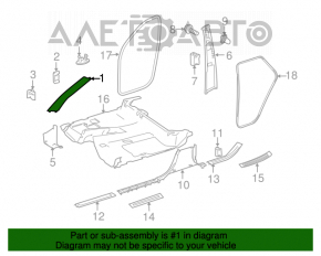 Накладка передней стойки левая Mercedes W164 ML бежевая